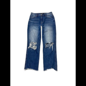 Flying Monkey High-Rise Crop Distressed Straight Leg Raw Hem Size 27